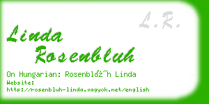 linda rosenbluh business card